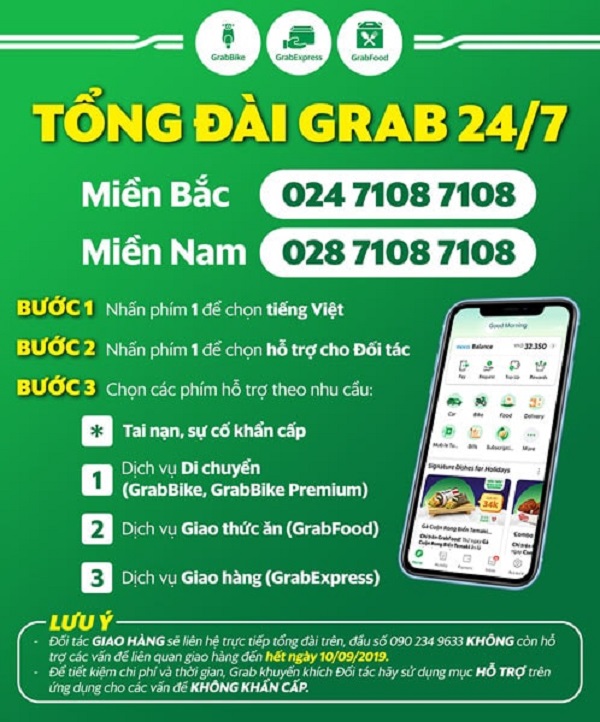 Số tổng đài Grap 