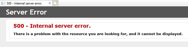 Lỗi http 500 internet server error